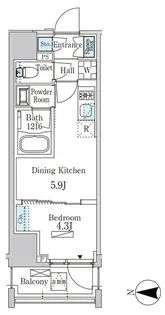 ザ・ライオンズフォーシア蒲田【14階】の間取り