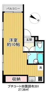 プチコート田園調布【201号室】の間取り