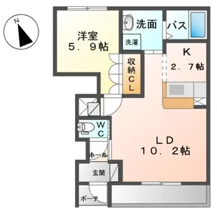 ヴィーブル ハイツA【1階】の間取り