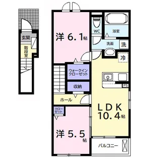 今津朝山アパートⅠ【2階】の間取り