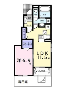 今津朝山アパートⅡ【1階】の間取り