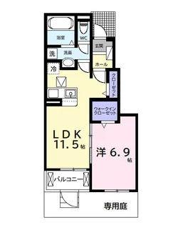 今津朝山アパートⅡ【1階】の間取り