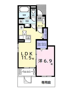 今津朝山アパートⅡ【1階】の間取り