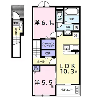 今津朝山アパートⅡ【2階】の間取り