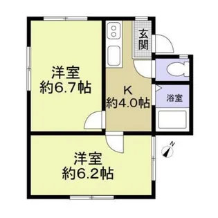 ジュネス八洲(ヤシマ)【2階】の間取り