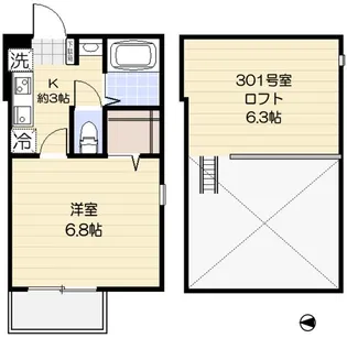 サンドニエル西尾久【3階】の間取り