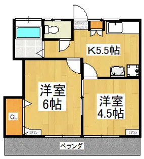 コーポニューロード【1階】の間取り