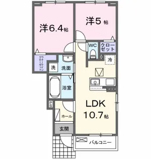 リヒト N【106号室】の間取り