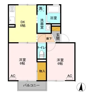 エミネンスナカオ B【2階】の間取り