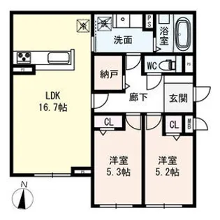 エイティー千里山田【00101号室】の間取り
