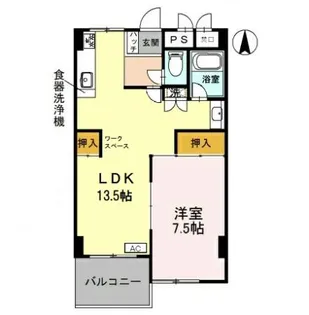 マンションルピナス【2階】の間取り