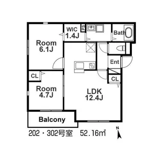 ル・クレール垂水Ⅱ【2階】の間取り