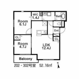 ル・クレール垂水Ⅱ【202号室】の間取り