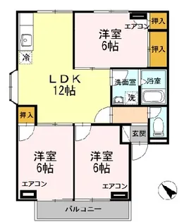 トレフェンイトウB棟【2階】の間取り