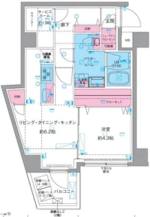 GENOVIA東向島Ⅳ【7階】の間取り
