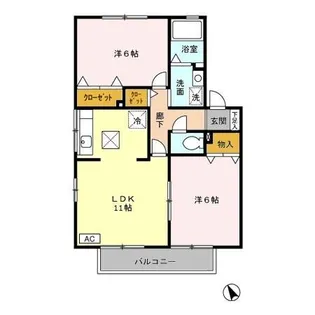 ディアコート A【1階】の間取り