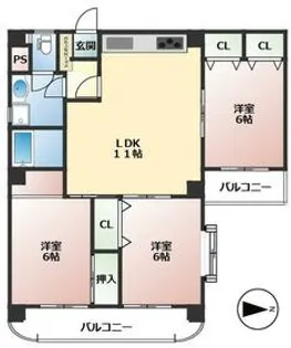 グランド吹上【4階】の間取り