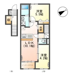 ルフト ヒュッゲ(Luft Hugge)【2階】の間取り