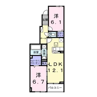 ヴェルプロムナード【1階】の間取り