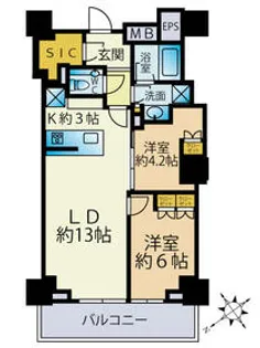 ザ・パークハウス三田ガーデンレジデンス&タワー棟【8階】の間取り