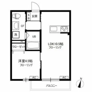 ベルグラード江戸川台【202号室】の間取り