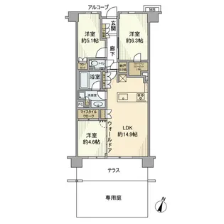 ローレルコート和光【1階】の間取り