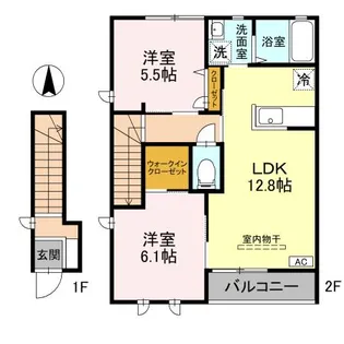 メゾン・アベニール B【2階】の間取り