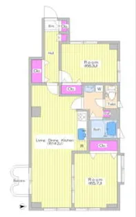 瀬里奈グリーンハイツ【5階】の間取り