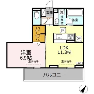セレーナ東静岡【1階】の間取り
