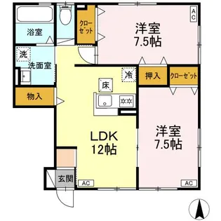 ビーンズスクエア南棟【1階】の間取り