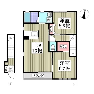 Falke Dolf B【2階】の間取り