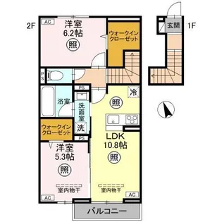 TORISIAS 西川田町【2階】の間取り