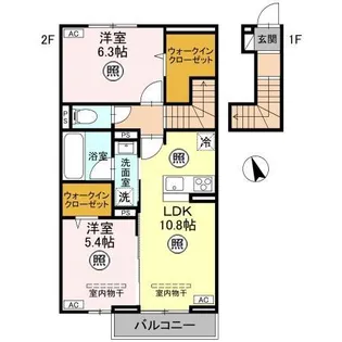 TORISIAS 西川田町【2階】の間取り