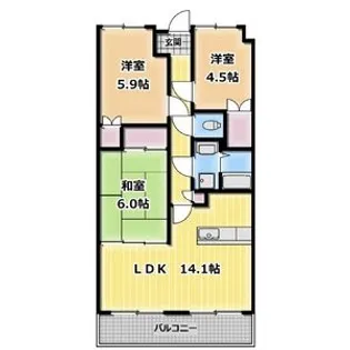 プロムナード豊中【4階】の間取り
