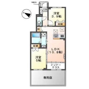 三本木町新築アパート(仮【1階】の間取り