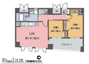 ラ・シャルム江坂公園【5階】の間取り