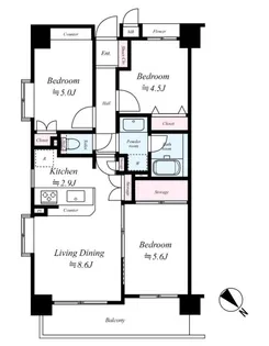 マイキャッスル横浜南【7階】の間取り
