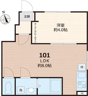 vinosity 船橋飯山満【1階】の間取り