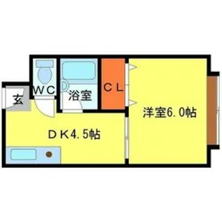 ハイツ岸本【203号室】の間取り