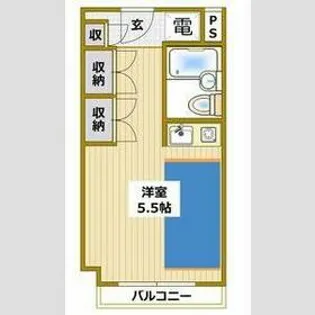 アミティ衣笠【B302号室】の間取り