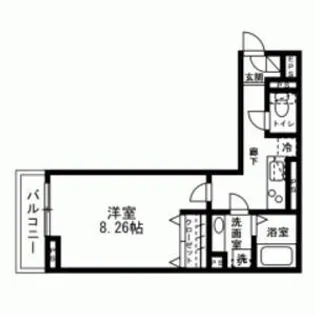 Skye Room(スカイエ ルーム)【2階】の間取り