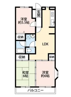 第6パールメゾン海老原【3階】の間取り
