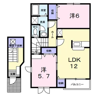 ソレアード【2階】の間取り