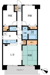 グラディート久米川【0105号室】の間取り
