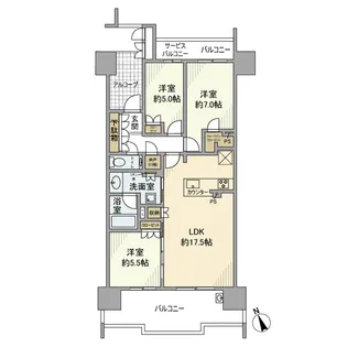アネシア藤が丘グランドテラス【204号室】の間取り