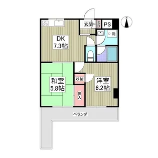 セントラルグリーンマンション【6階】の間取り