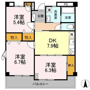 蓬莱ビル【3階】の間取り