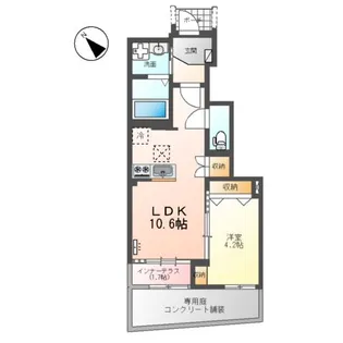 ソラーレ(東松山市美原町 アパートⅡ期新築工事)【1階】の間取り