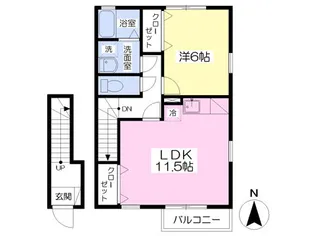 グレイスA【201号室】の間取り