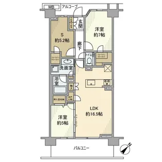 プラウドシティ越中島 アクアテラス棟【5階】の間取り
